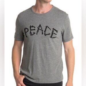 John Varvatos Gray 'Peace' Graphic Crewneck T-Shirt - Men